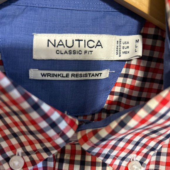 Nautica Plaid checked Short Sleeve Shirt Men Medium 100% Cotton Lot Of 3 - Picture 3 of 15